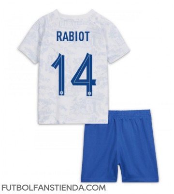 Francia Adrien Rabiot #14 Segunda Equipación Niños Mundial 2022 Manga Corta (+ Pantalones cortos)